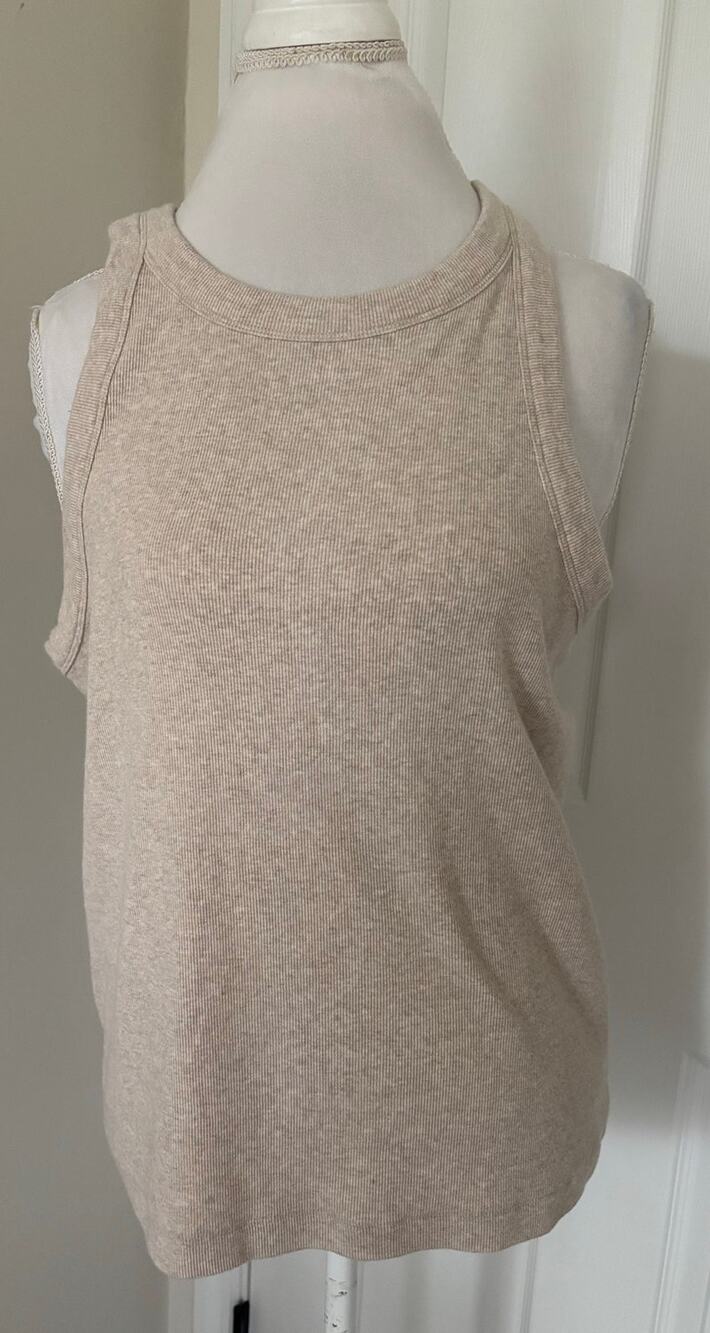 Haven Well Within Talbots Oatmeal Ribbed Tank Top Shirt Size XL Woman